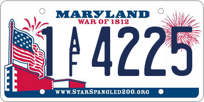 MD license plate 1AF4225