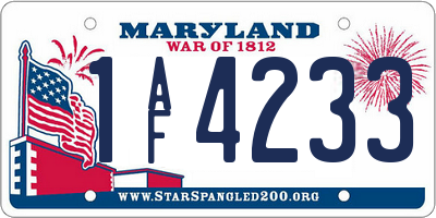 MD license plate 1AF4233
