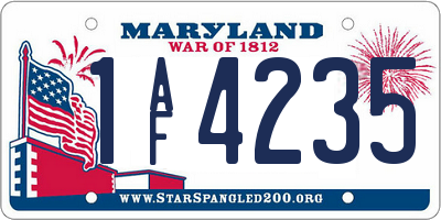MD license plate 1AF4235