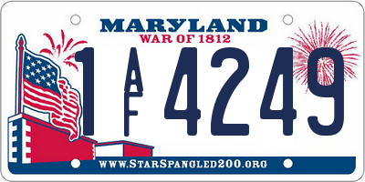 MD license plate 1AF4249