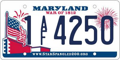 MD license plate 1AF4250