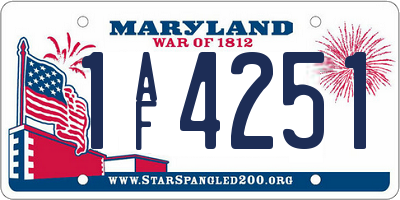 MD license plate 1AF4251