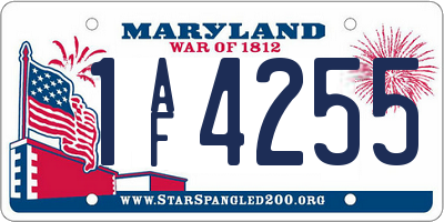 MD license plate 1AF4255