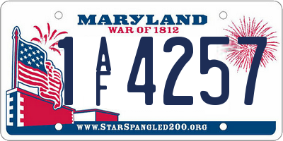 MD license plate 1AF4257