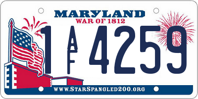 MD license plate 1AF4259