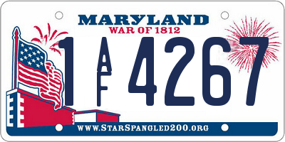 MD license plate 1AF4267