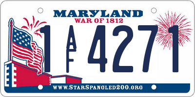 MD license plate 1AF4271
