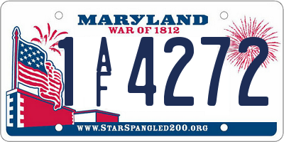 MD license plate 1AF4272