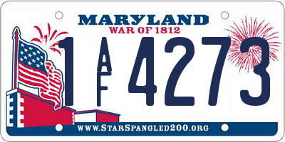 MD license plate 1AF4273