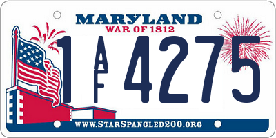 MD license plate 1AF4275
