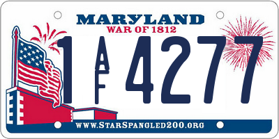 MD license plate 1AF4277