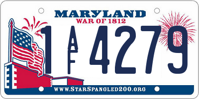 MD license plate 1AF4279