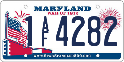 MD license plate 1AF4282