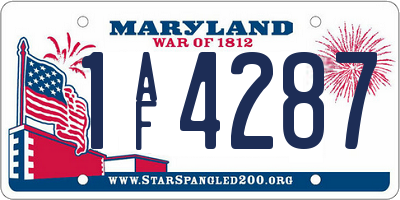 MD license plate 1AF4287