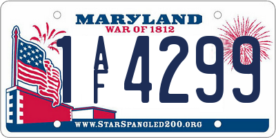 MD license plate 1AF4299