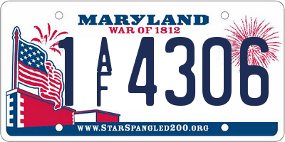MD license plate 1AF4306