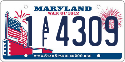MD license plate 1AF4309