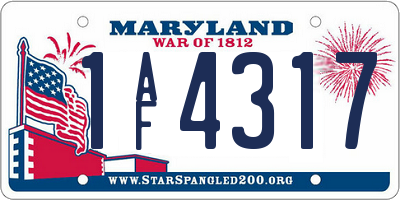MD license plate 1AF4317