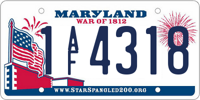 MD license plate 1AF4318