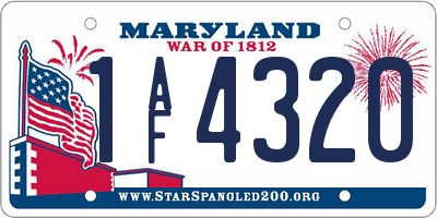 MD license plate 1AF4320