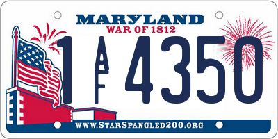 MD license plate 1AF4350