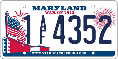 MD license plate 1AF4352