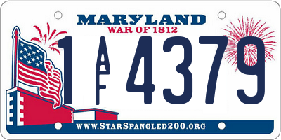 MD license plate 1AF4379