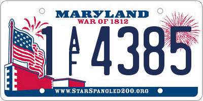 MD license plate 1AF4385