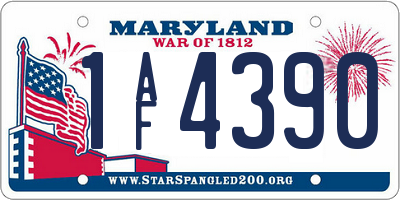 MD license plate 1AF4390