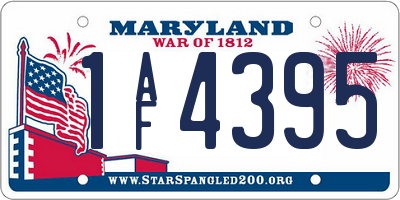 MD license plate 1AF4395