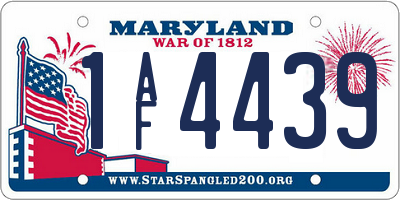MD license plate 1AF4439