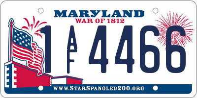 MD license plate 1AF4466