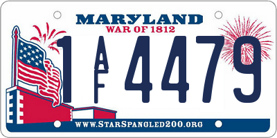 MD license plate 1AF4479