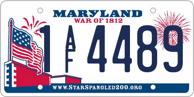 MD license plate 1AF4489