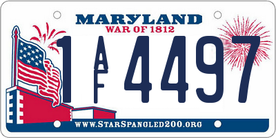 MD license plate 1AF4497