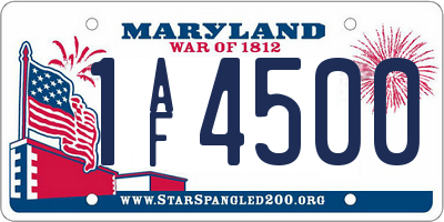 MD license plate 1AF4500