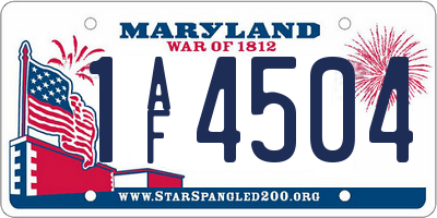 MD license plate 1AF4504