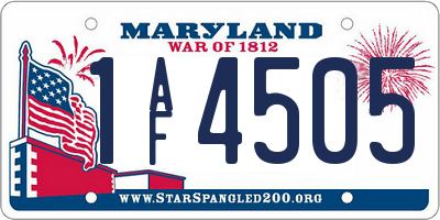 MD license plate 1AF4505
