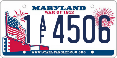 MD license plate 1AF4506
