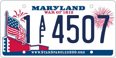 MD license plate 1AF4507
