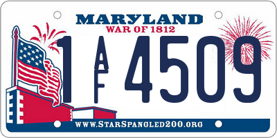 MD license plate 1AF4509