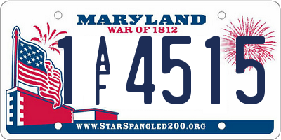 MD license plate 1AF4515