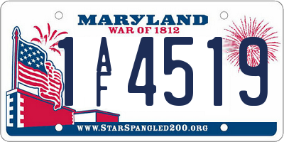 MD license plate 1AF4519