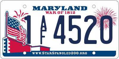 MD license plate 1AF4520