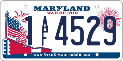 MD license plate 1AF4529