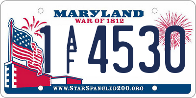 MD license plate 1AF4530