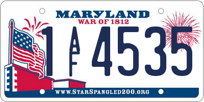 MD license plate 1AF4535