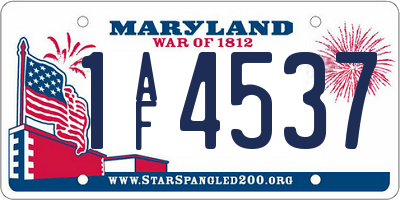 MD license plate 1AF4537