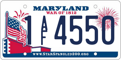 MD license plate 1AF4550