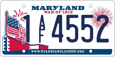 MD license plate 1AF4552